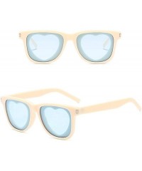 Rimless Women Man Vintage Sunglasses Square Frame Black Driving Sun Glasses Retro Heart Shape Frame Eyewear Fashion - E - CN1...