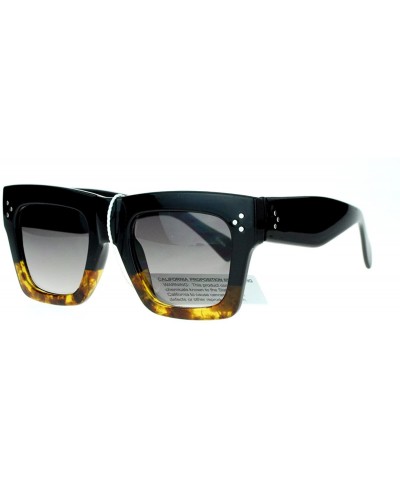 Oversized Retro Womens Thick Plastic Horned Horn Rim Sunglasses - Black Tortoise - CV122KQ88TN $11.21
