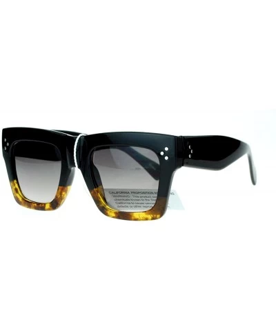 Oversized Retro Womens Thick Plastic Horned Horn Rim Sunglasses - Black Tortoise - CV122KQ88TN $18.27