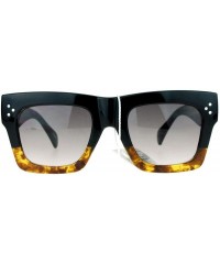 Oversized Retro Womens Thick Plastic Horned Horn Rim Sunglasses - Black Tortoise - CV122KQ88TN $11.21