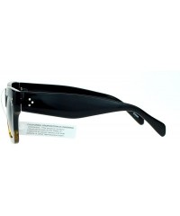 Oversized Retro Womens Thick Plastic Horned Horn Rim Sunglasses - Black Tortoise - CV122KQ88TN $11.21