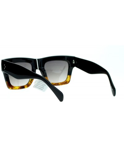 Oversized Retro Womens Thick Plastic Horned Horn Rim Sunglasses - Black Tortoise - CV122KQ88TN $11.21