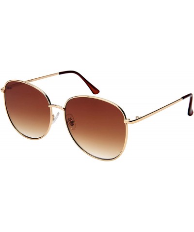 Oval Round Style Sunglasses Women Oval Sunglass Flat Mirror Lens 3197-FLOCR - C618M63G3KC $21.88