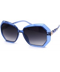 Butterfly Womens Classic 90s Chic Butterfly Plastic Sunglasses - Blue Smoke - CM18ZWQGOLE $9.53