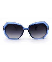 Butterfly Womens Classic 90s Chic Butterfly Plastic Sunglasses - Blue Smoke - CM18ZWQGOLE $9.53