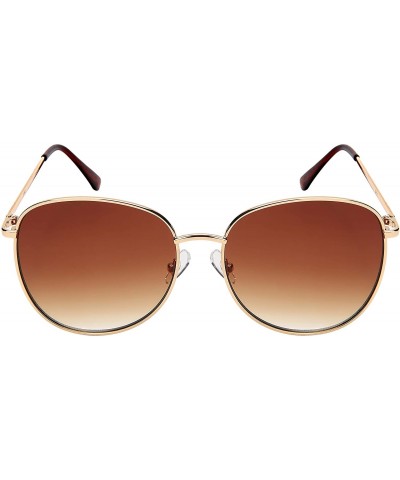 Oval Round Style Sunglasses Women Oval Sunglass Flat Mirror Lens 3197-FLOCR - C618M63G3KC $7.96