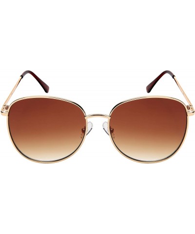 Oval Round Style Sunglasses Women Oval Sunglass Flat Mirror Lens 3197-FLOCR - C618M63G3KC $7.96