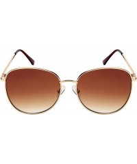 Oval Round Style Sunglasses Women Oval Sunglass Flat Mirror Lens 3197-FLOCR - C618M63G3KC $7.96
