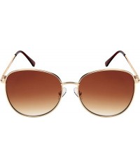 Oval Round Style Sunglasses Women Oval Sunglass Flat Mirror Lens 3197-FLOCR - C618M63G3KC $7.96