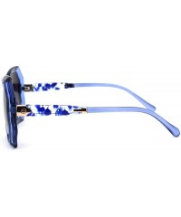 Butterfly Womens Classic 90s Chic Butterfly Plastic Sunglasses - Blue Smoke - CM18ZWQGOLE $9.53