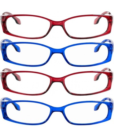 Square Reading Glasses Men Women Dura Tight - 2 Red & 2 Blue - CK18DWOREI2 $17.38