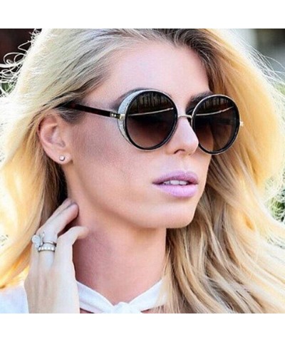 Oversized Gothic Steampunk Round Sunglasses Mujer Mirror Goggle Luxury Fashion Sun Glasses Women Vintage Oculos - CJ198AHK4II...