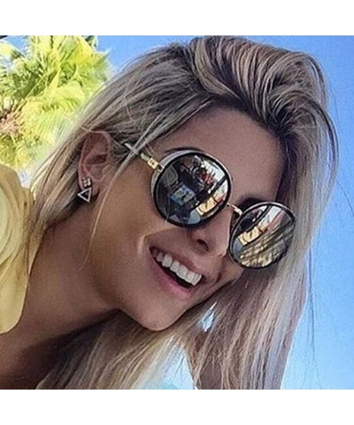 Oversized Gothic Steampunk Round Sunglasses Mujer Mirror Goggle Luxury Fashion Sun Glasses Women Vintage Oculos - CJ198AHK4II...