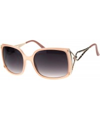 Butterfly Squared Rectangular Butterfly Designer Fashion Plastic Sunglasses - Peach Smoke - CN18TCKA6D4 $10.33