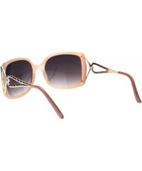 Butterfly Squared Rectangular Butterfly Designer Fashion Plastic Sunglasses - Peach Smoke - CN18TCKA6D4 $10.33