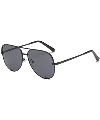 Oversized QUAY Australia X Desi Perkins Key Sahara Fade Sunglasses Mini Aviator - Black Silver - CA18ZI9XK8A $11.07