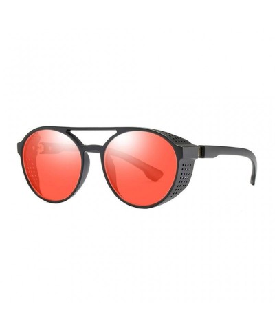 Rimless Vintage Round Sunglasses for Men Classic Retro Designer Glasses Street Beat Hip Hop Eyewear - Red - C518RLC8E9T $12.56