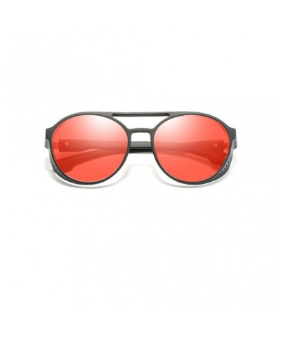 Rimless Vintage Round Sunglasses for Men Classic Retro Designer Glasses Street Beat Hip Hop Eyewear - Red - C518RLC8E9T $12.56