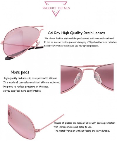 Aviator Sunglasses for Women-3025S - General Style-Metal Frame in Pink - Light Up Your Beauty - CU18ET83K25 $41.54