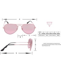 Aviator Sunglasses for Women-3025S - General Style-Metal Frame in Pink - Light Up Your Beauty - CU18ET83K25 $41.54