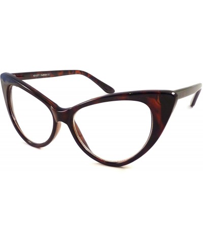 Cat Eye VINTAGE Women Sexy Cat Eye Oversized Frame Clear Lens Eye Glasses TORTOISE - C311KKZ0AU1 $11.46