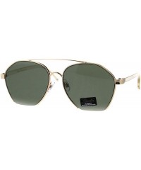 Aviator Womens Fashion Sunglasses Unique Cut Cropped Aviator Shades UV 400 - Gold Clear (Green) - C718IQH8QKH $19.53