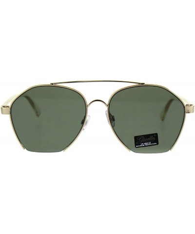 Aviator Womens Fashion Sunglasses Unique Cut Cropped Aviator Shades UV 400 - Gold Clear (Green) - C718IQH8QKH $19.53