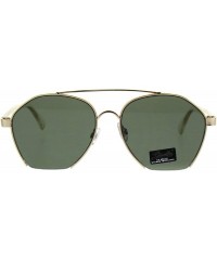 Aviator Womens Fashion Sunglasses Unique Cut Cropped Aviator Shades UV 400 - Gold Clear (Green) - C718IQH8QKH $19.53