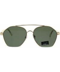 Aviator Womens Fashion Sunglasses Unique Cut Cropped Aviator Shades UV 400 - Gold Clear (Green) - C718IQH8QKH $12.08