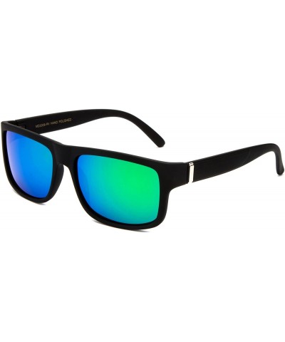 Oversized Flat Top Square Gradient Frame Womens Mens Super Oversized Unisex Fashion Sunglasses - Rubber Black/Green - CA182ZN...
