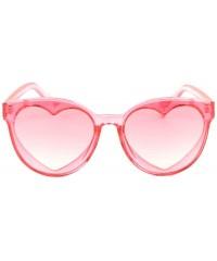 Cat Eye Round Cat Eye Heart Shape Frame Crystal Color Sunglasses - Pink - CA197WQLDR9 $16.84