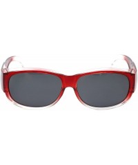 Oval Fitover Sunglasses Wear-Over your Readers Perfect for Driving (7667) with Case - Red Fade - CZ12O2QFB26 $13.78