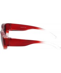 Oval Fitover Sunglasses Wear-Over your Readers Perfect for Driving (7667) with Case - Red Fade - CZ12O2QFB26 $13.78