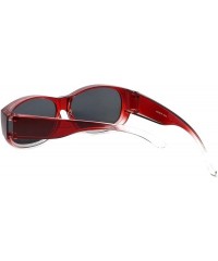 Oval Fitover Sunglasses Wear-Over your Readers Perfect for Driving (7667) with Case - Red Fade - CZ12O2QFB26 $13.78