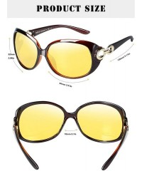 Oversized Night Driving Glasses Anti-glare Eyewear Classic Polarized Night Vision Glasses for Women - CM18UOE35KI $35.09