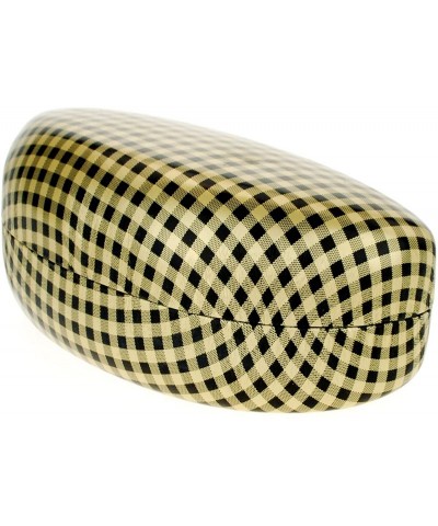 Oversized Color Plaid Pattern Shinny Clam Shell Sunglasses Glasses Hard Case - Gold - C41270E2UWL $7.63