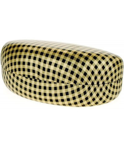 Oversized Color Plaid Pattern Shinny Clam Shell Sunglasses Glasses Hard Case - Gold - C41270E2UWL $7.63