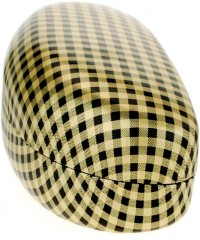 Oversized Color Plaid Pattern Shinny Clam Shell Sunglasses Glasses Hard Case - Gold - C41270E2UWL $7.63