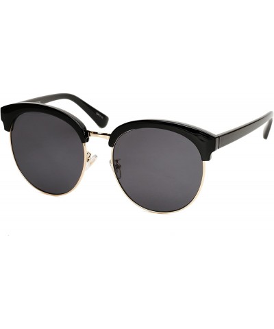 Oversized 97018XL Premium Oversize Cats eye Womens Mens Mirror Funky Flat Sunglasses - Silver - CV12I74N851 $26.58