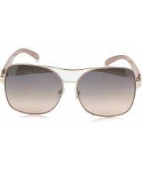 Shield Non Polarized Iridium Aviator Sunglasses - Gold & Nude - CW18O39OLIQ $31.25