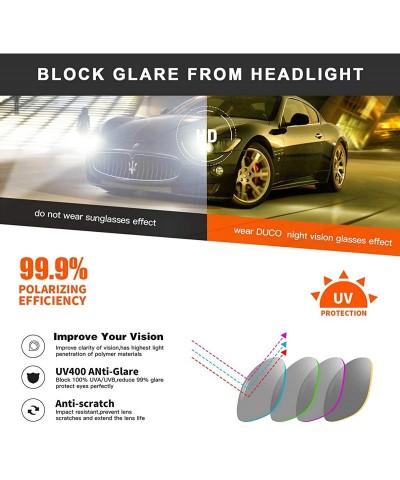 Oversized Night Driving Glasses Anti-glare Eyewear Classic Polarized Night Vision Glasses for Women - CM18UOE35KI $35.09