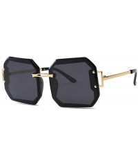 Square New Polarized Sunglasses Ladies Frameless Trimming Fashion Trend Big Frame Glasses Square Men Sunglasses - CS18WWHL664...