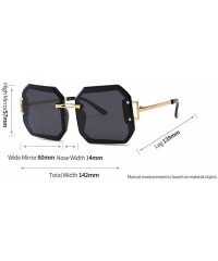 Square New Polarized Sunglasses Ladies Frameless Trimming Fashion Trend Big Frame Glasses Square Men Sunglasses - CS18WWHL664...