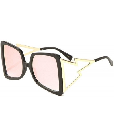 Oversized Elektra XL Oversized Butterfly Bug Eye Luxury Sunglasses - Black & Gold Frame - C718W0KYQQQ $13.17