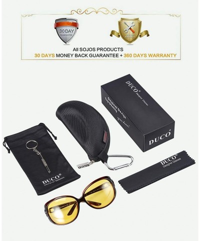 Oversized Night Driving Glasses Anti-glare Eyewear Classic Polarized Night Vision Glasses for Women - CM18UOE35KI $35.09