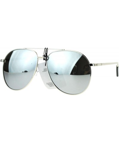 Aviator Fashion Aviator Sunglasses Vintage Driver Aviators Metal Frame UV 400 - Silver (Silver Mirror) - CP185M8ULDN $19.97