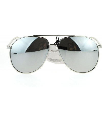Aviator Fashion Aviator Sunglasses Vintage Driver Aviators Metal Frame UV 400 - Silver (Silver Mirror) - CP185M8ULDN $9.72