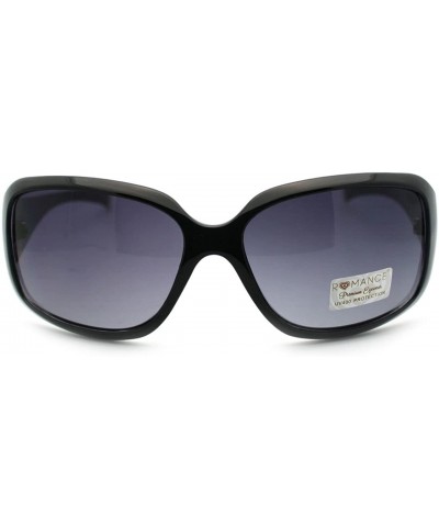 Rectangular Women's Designer Fashion Rectangular Frame Sunglasses - Black - C511QSJLMI3 $8.67