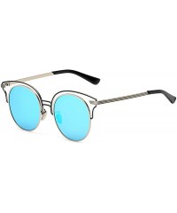 Aviator Women's Metal Fashion Cateye Aviators retro mirror lens Sunglasses - CH188NQETW3 $11.79