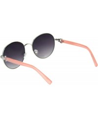 Round Womens Vintage Round Fashion Sunglasses Classy Chic Design UV 400 - Silver Pink (Smoke) - CD18A2G68TA $10.30